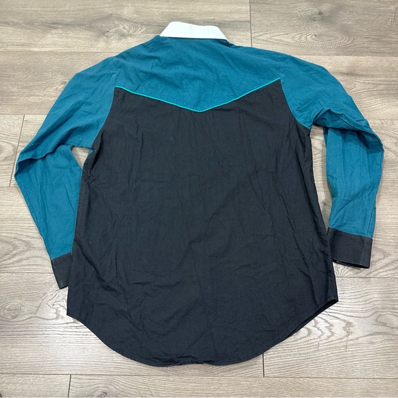 1849 Authentic Ranchwear Shirt Green Embroidered Western Cowboy Rodeo Medium - Picture 8 of 8